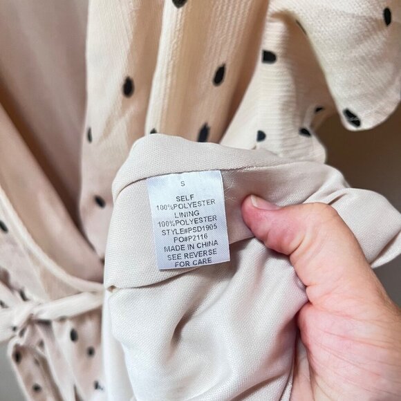 Polagram White Polka Dot Wrap Dress S - Picture 4 of 4